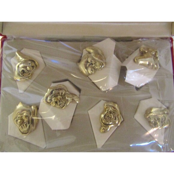 Vintage Disney Store Seven Dwarfs Gold Tone Pin Set in Original Unopened Box - Picture 7 of 7